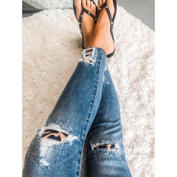 KanCan Denim - 🌟CLEARANCE🌟 Lily Leopard Detail Skinny Jeans